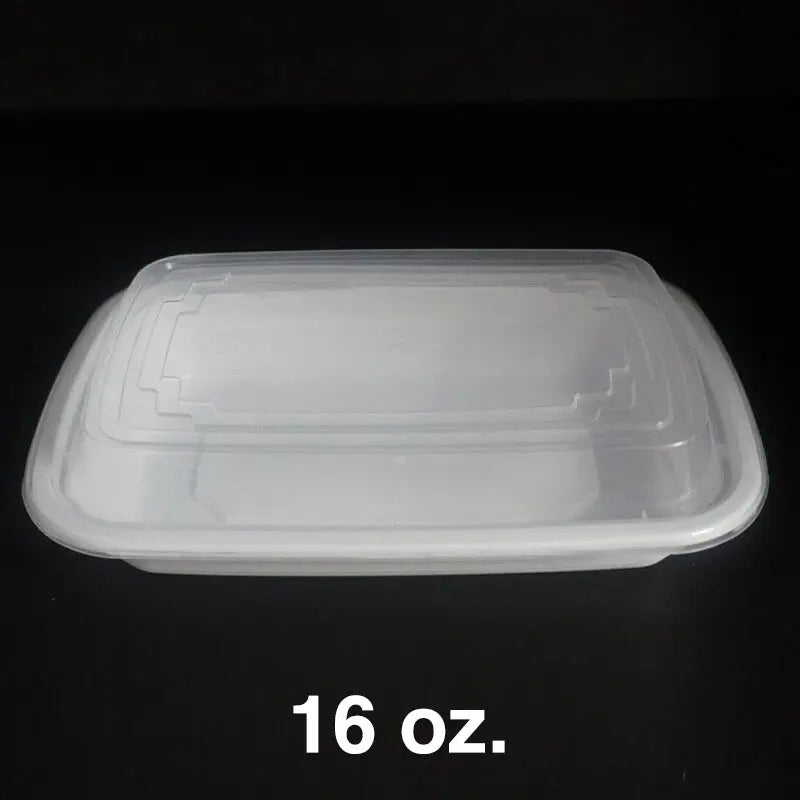 16 oz. white rectangular plastic container