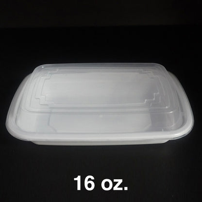 FH 16盎司长方形白色塑料熟食盒套装 - 150个/箱