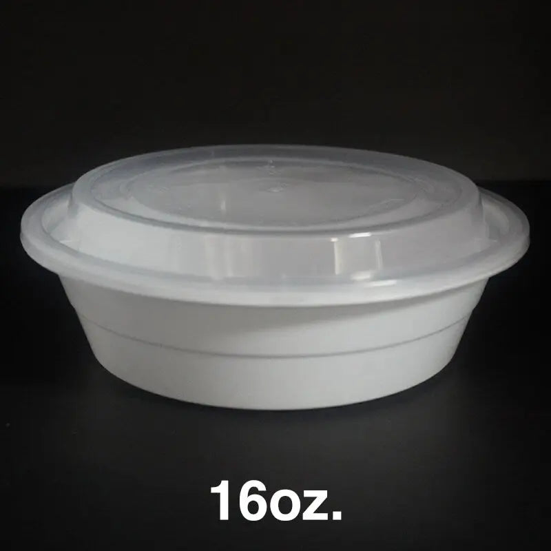 16 oz. white round plastic container