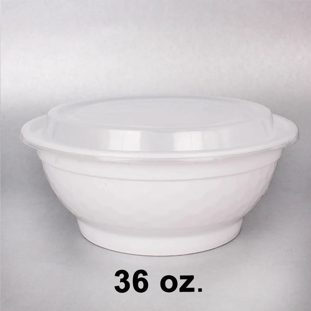 36 oz. white round plastic container