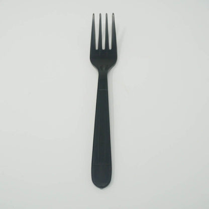 7" Heavy Black Plastic FORK (Individual Warp) - 1000/Case