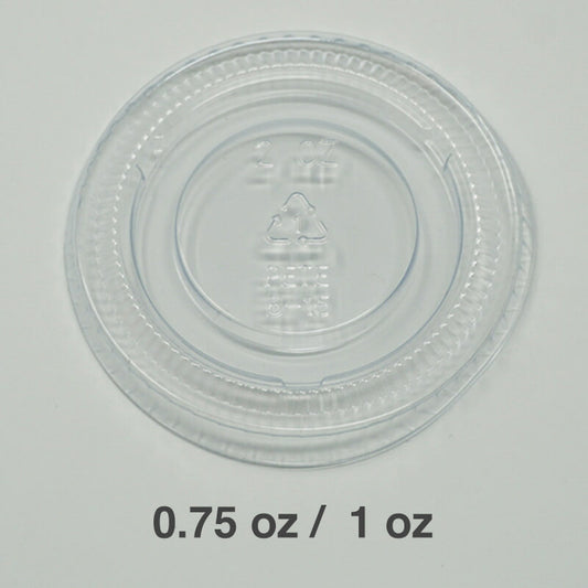 0.75至1盎司塑料分装杯塑料盖 - 2500/箱