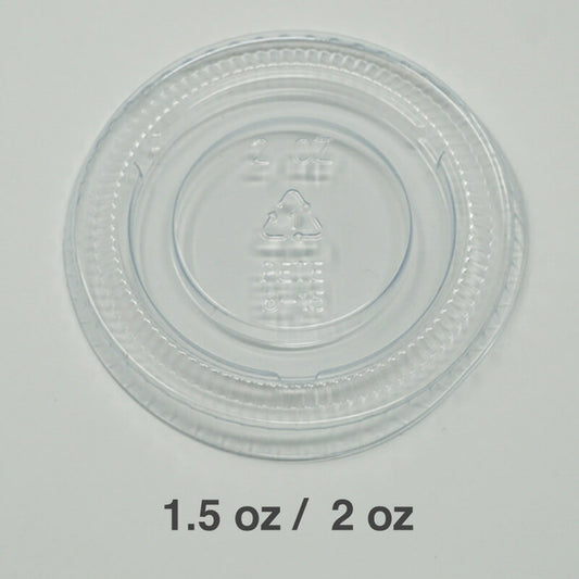 1.5至2盎司塑料分装杯塑料盖 - 2000个/箱
