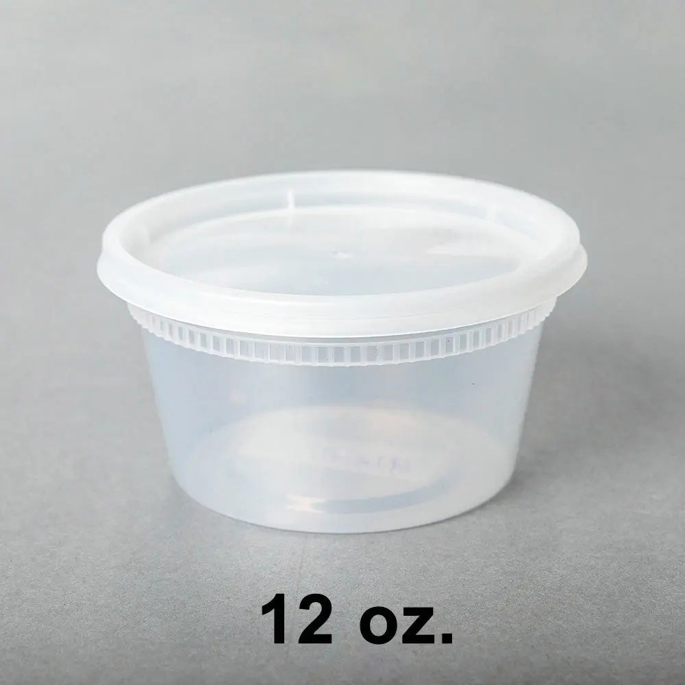12 oz. 透明圆形塑料汤盒套装