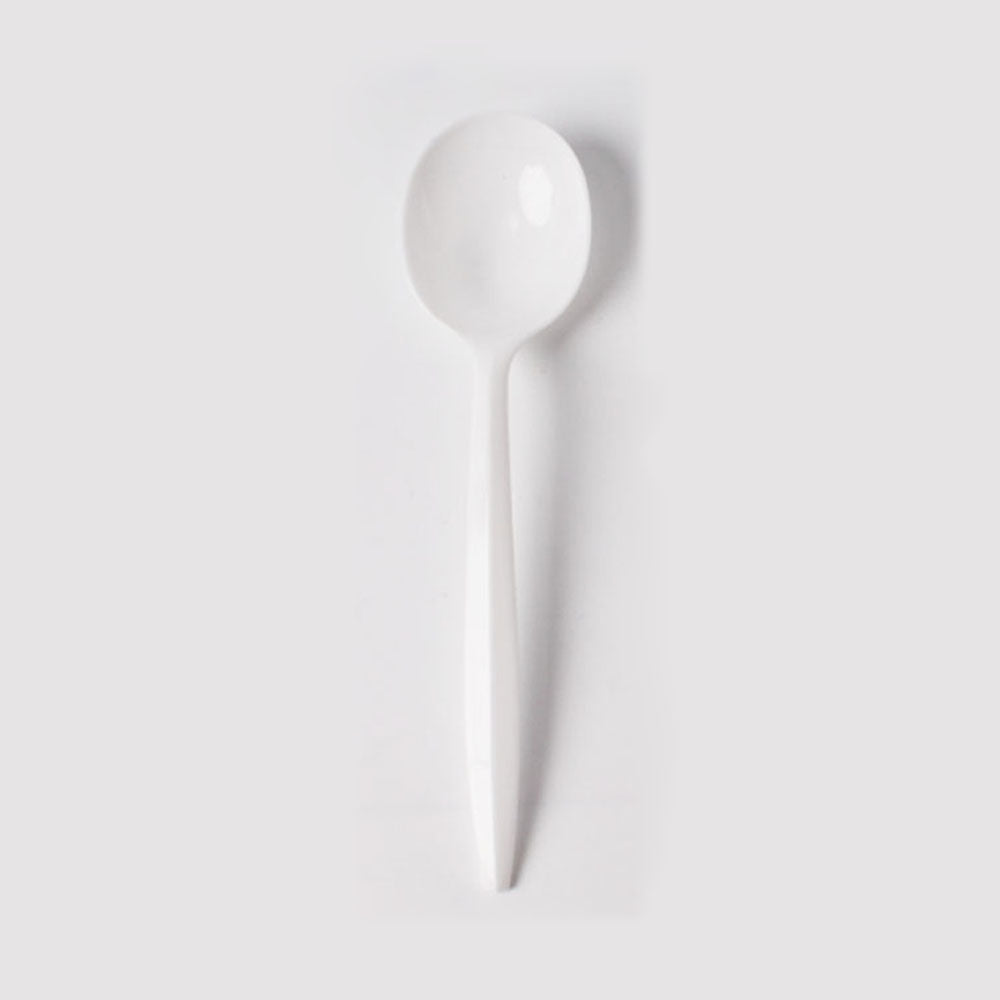 7" Heavy White Plastic Spoon - 1000/Case