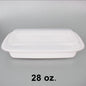 SD 28 oz. Rectangular White Plastic Food Container Set - 150/Case