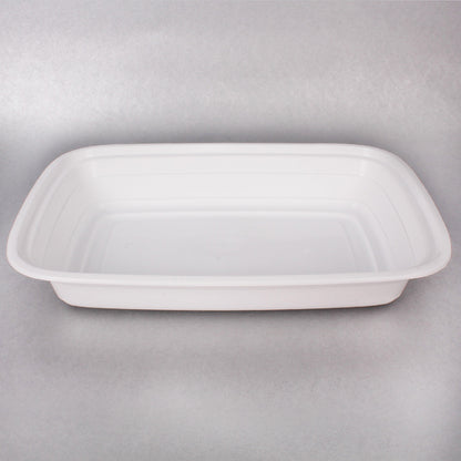 SD 28 oz. Rectangular White Plastic Food Container Set - 150/Case