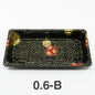 0.6-B 长方形黑色塑料寿司托盘容器底座（非组合）6 3/8 英寸 X 3 1/2 英寸 X 3/4 英寸 - 1500/箱