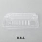 0.6-L Rectangular Clear Plastic Sushi Tray Container Lid 6 3/8" X 3 1/2" X 1 1/8" - 1500/Case