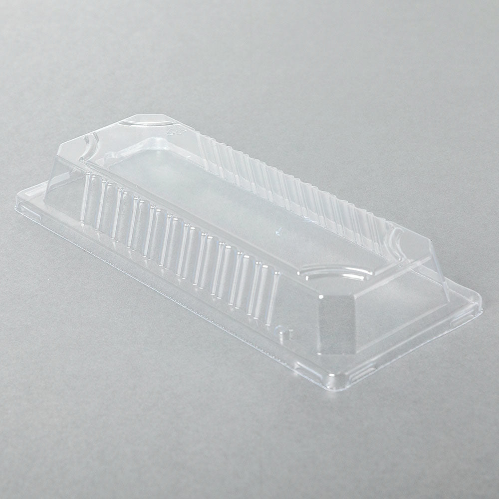 001-L Rectangular Clear Plastic Sushi Tray Container Lid 8 3/4" X 3 4/5" X 1 3/8" - 1400/Case