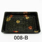 008-B Rectangular Black Plastic Sushi Tray Container Base (Not Combo) 6 1/2" X 3/4" - 1500/Case