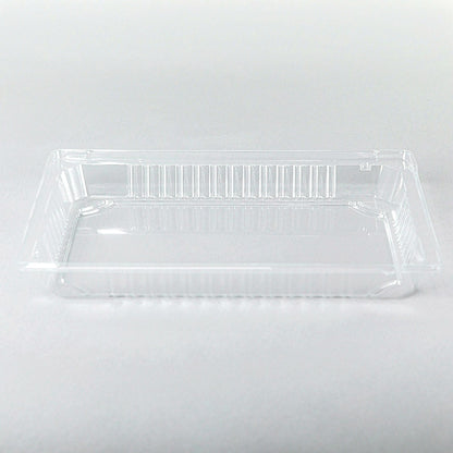 008-L Rectangular Clear Plastic Sushi Tray Container Lid 6 1/2" X 4 1/2" X 1 1/8" - 1500/Case