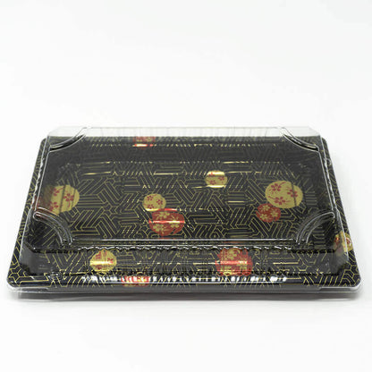 015-L Rectangular Clear Plastic Sushi Tray Container Lid 8 1/2" X 5 3/8" X 1 1/8" - 1000/Case