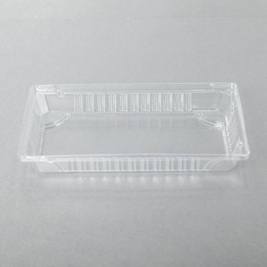 015-L Rectangular Clear Plastic Sushi Tray Container Lid 8 1/2" X 5 3/8" X 1 1/8" - 1000/Case