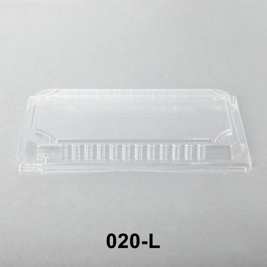 020-L Rectangular Clear Plastic Sushi Tray Container Lid 9 3/8" X 5 3/4" X 1 1/8" - 800/Case