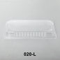 020-L Rectangular Clear Plastic Sushi Tray Container Lid 9 3/8" X 5 3/4" X 1 1/8" - 800/Case