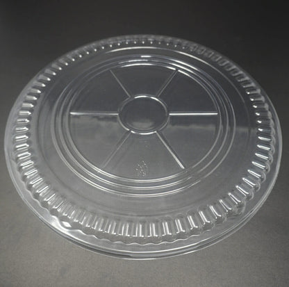 65 Round Flower Pattern Plastic Party Tray Set 14 7/8" X 1 7/8" - 60/Case