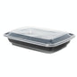 AHD Rectangular Black Plastic Container Set 21 oz. (006) - 150/Case