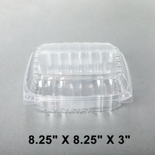 Dart 46盎司方形透明塑料单格铰链食品盒 (C90PST1) - 250个/箱