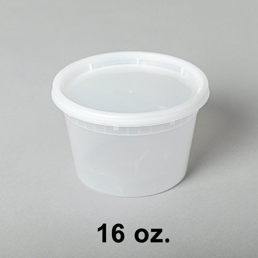 [散装16箱] 16盎司圆形透明塑料汤容器套装 - 240个/箱