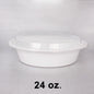 HT 24 oz. Round White Plastic Container Set - 150/Case