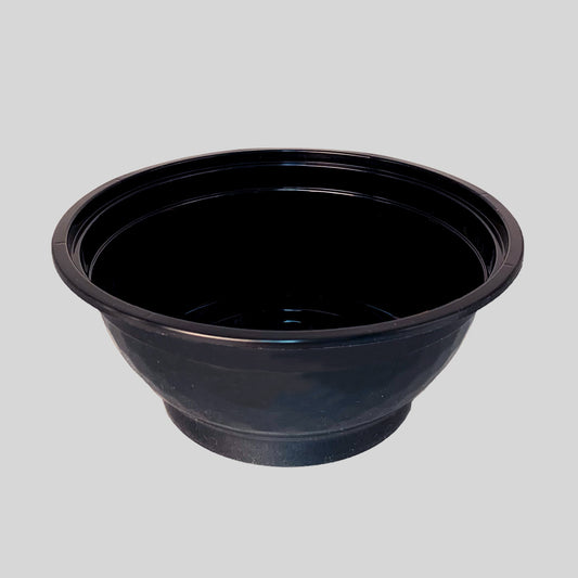 64 oz. Round Black Plastic Food Container Set - 150 set/Case