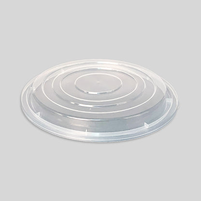64 oz. Round Black Plastic Food Container Set - 150 set/Case