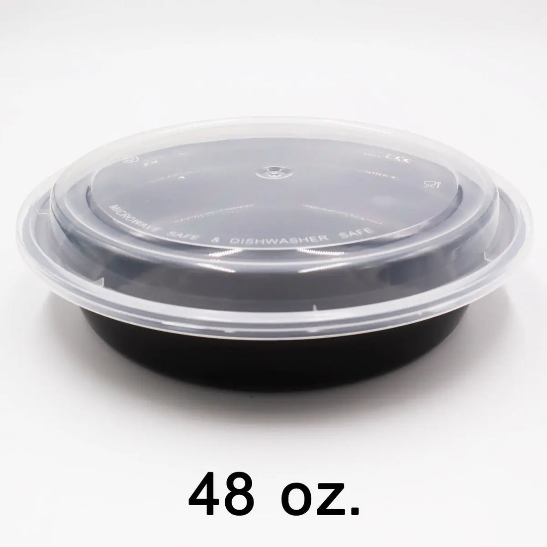 SUPERWIN 948 48 oz. black round plastic container set product view