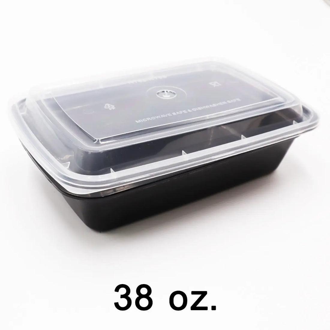 SUPERWIN 888 38 盎司黑色长方形塑料餐盒套装商品图