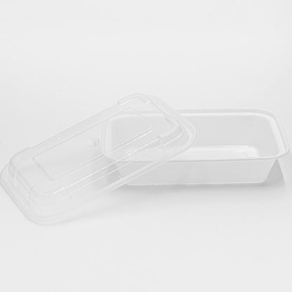 16 oz. Rectangular White Plastic Container Set (8168) - 150/Case
