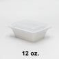 12 oz. Rectangular White Plastic Container Set (818) - 150/Case