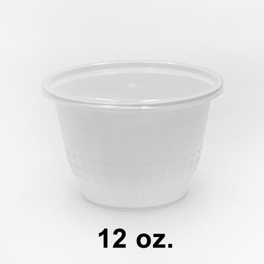 SR 12 盎司圆形白色塑料碗套装 (B12) - 240/箱