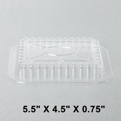 Rectangular Clear Plastic Lid For 1 lb. Aluminum Foil Steam Table Pan - 1000/Case