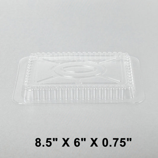 1.5-2.25磅铝箔蒸盘长方形透明塑料盖 - 500/箱