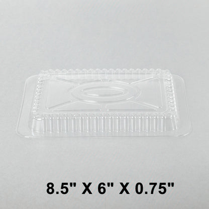 768-30 1.5 lbs. Oblong Shallow Aluminum Foil Pan with Lids 8.5" X 5 3/4" X 1" - 500/Case