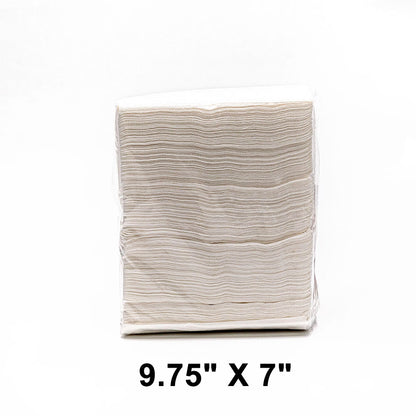 HW 9 3/4" X 7" 白色低折餐巾 - 8000 张/箱