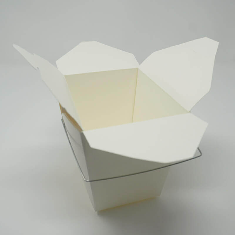 8oz. White Paper Take-Out Food Pail With Handle - 1000/Case