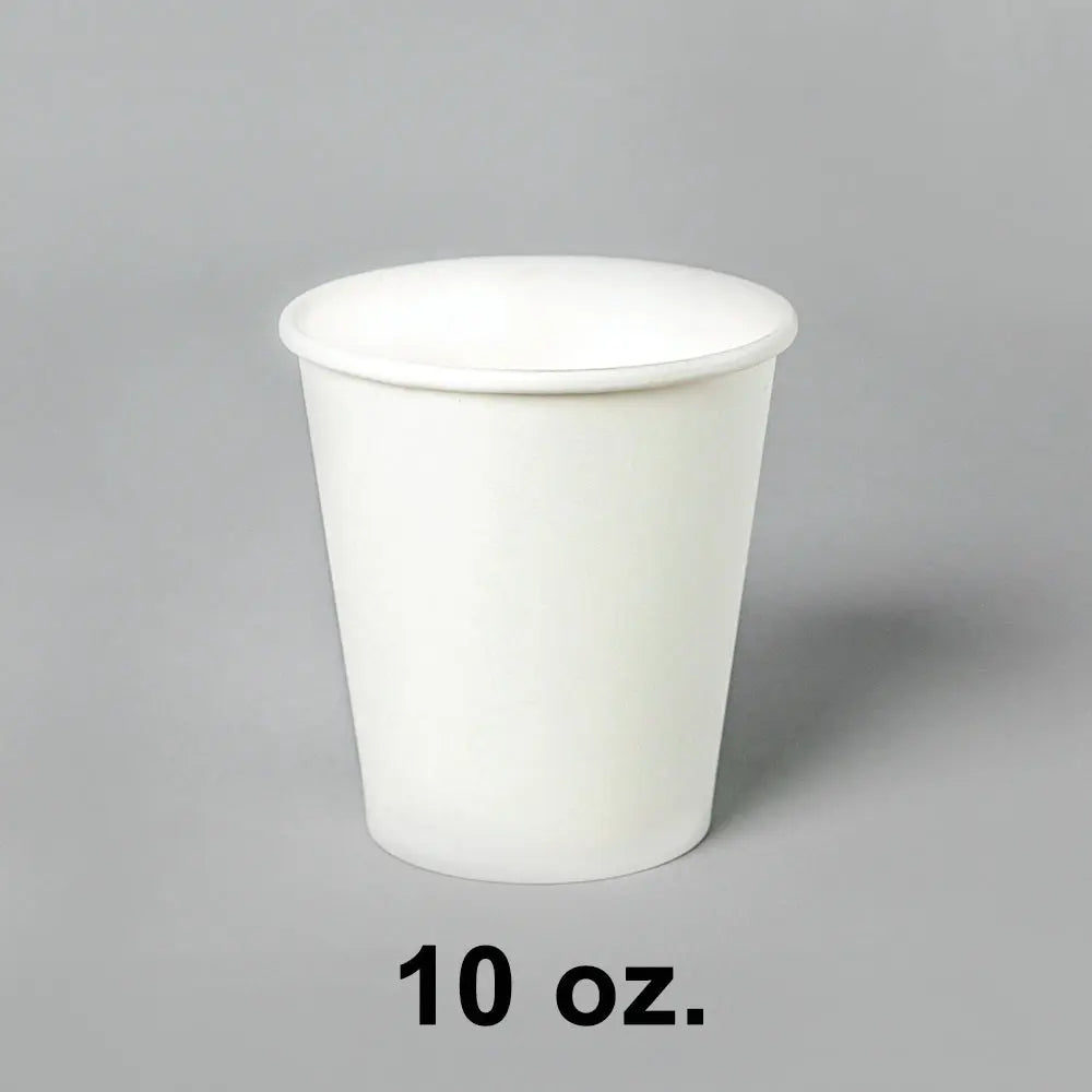 10 oz. white paper coffee cups