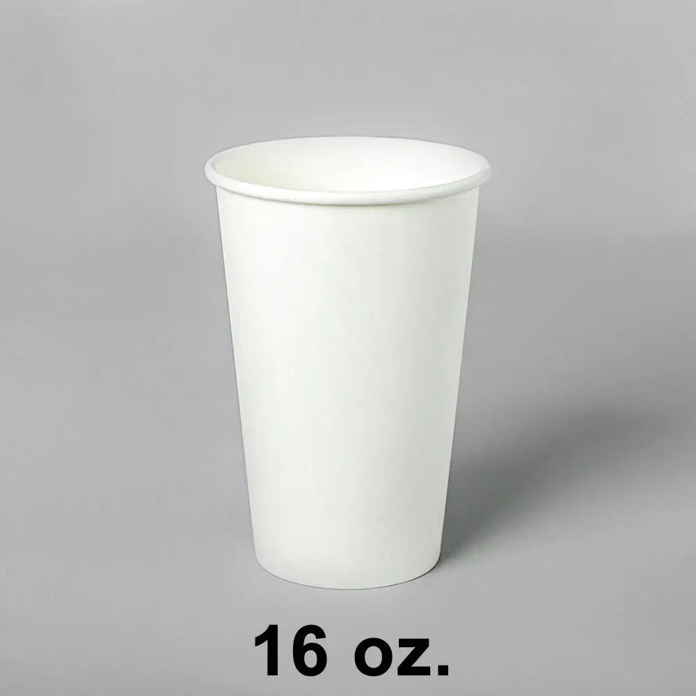 16 oz. white paper coffee cups