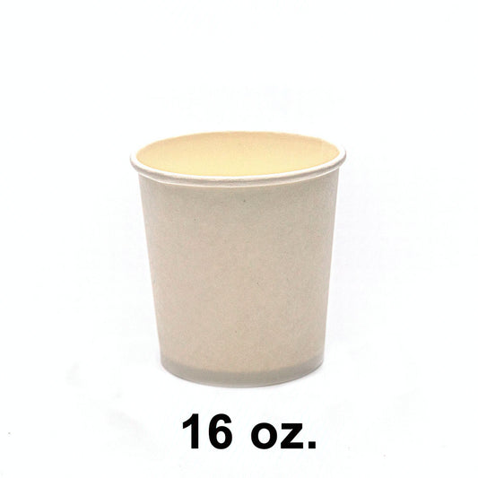 圆形白色纸质汤盒底座 16 盎司（非套装） - 500/箱