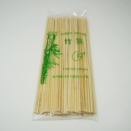 1/8英寸（3毫米）X 12英寸细圆竹签 - 10000/箱