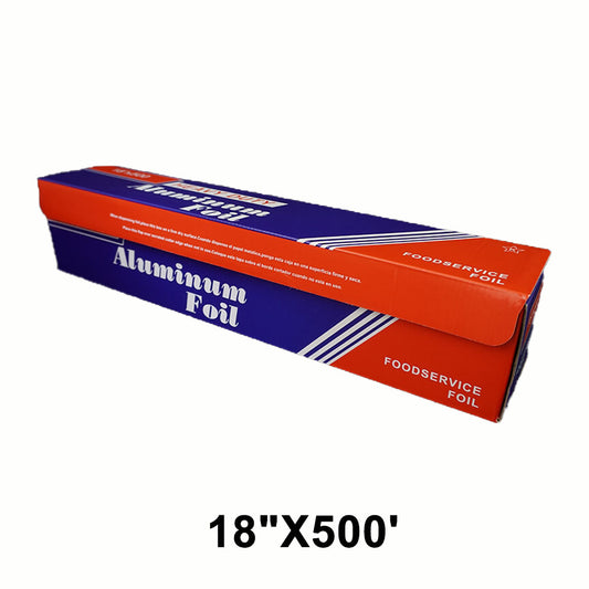 重型铝箔卷，带锯齿状切割器，18英寸X500英尺
