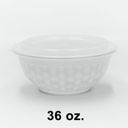 SD 36 oz. Round White Plastic Food Container Set (036) - 150/Case