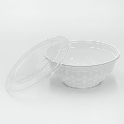 SD 36 oz. Round White Plastic Food Container Set (036) - 150/Case
