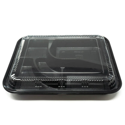 Disposable multi-compartment bento lunch box for Japanese cuisine and meal prep packaging