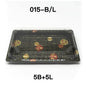 [Bulk 5 Sets] 015 Rectangular Black Plastic Sushi Tray Container