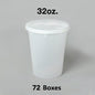 [Bulk 72 Cases] 32 oz. Round Clear Plastic Soup Container Set - 240 Set/Case