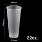 90 PP Clear Frosted Injection Cold (Hard) Cup 22oz - 500 Pieces/Case