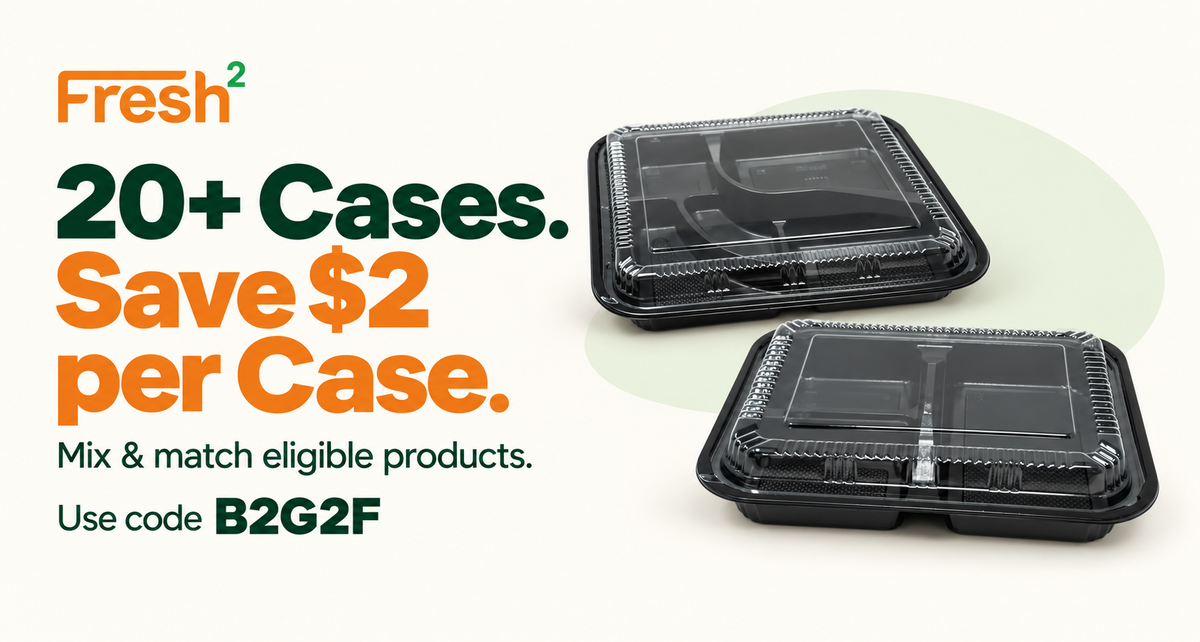 Fresh2: 20+ cases, save $2 per case. Mix and match eligible products. Use code B2G2F.