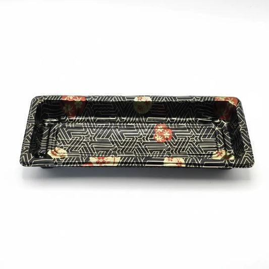 Rectangular tray with geometric pattern on a white background